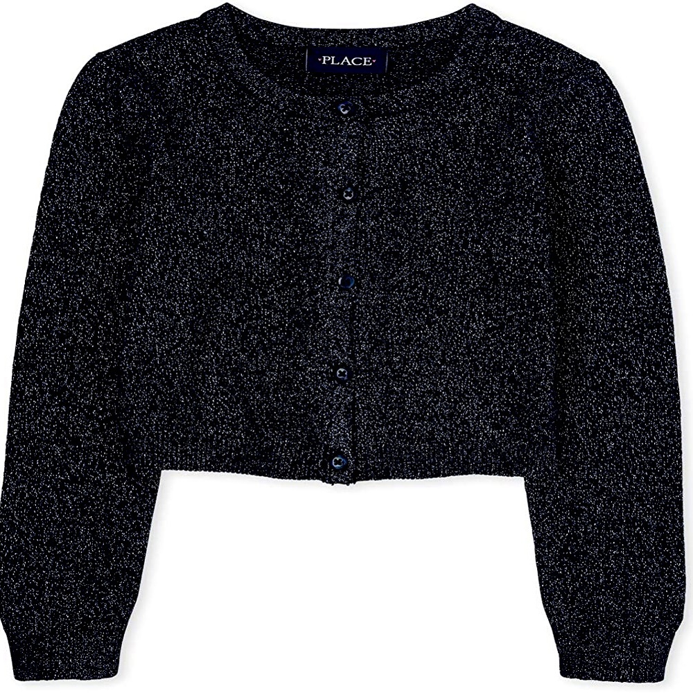 The Children’s Place black sparkle cardigan 5/6 NWT